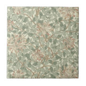William Morris Honeysuckle Green Floral Tegeltje (Voorkant)
