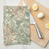 William Morris Honeysuckle Green Floral Theedoek (Quarter Fold)