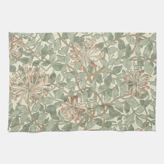 William Morris Honeysuckle Green Floral Theedoek (Horizontaal)