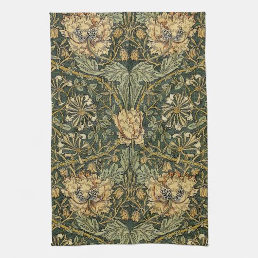 William Morris Honeysuckle Green Floral Theedoek (Verticaal)