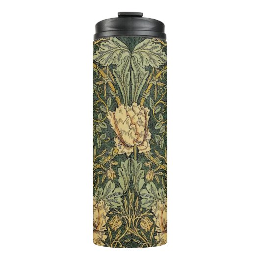 William Morris Honeysuckle Green Floral Thermosbeker (Voorkant)