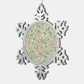 William Morris Honeysuckle Green Floral Tin Sneeuwvlok Ornament (Rechts)