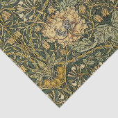William Morris Honeysuckle Green Floral Tissuepapier (Detail)