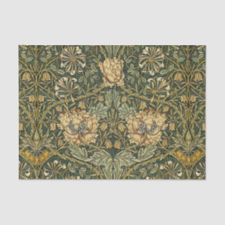 William Morris Honeysuckle Green Floral Tissuepapier