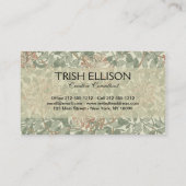 William Morris Honeysuckle Green Floral Visitekaartje (Achterkant)