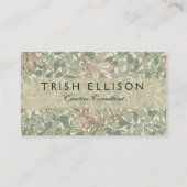 William Morris Honeysuckle Green Floral Visitekaartje (Voorkant)