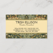 William Morris Honeysuckle Green Floral Visitekaartje (Achterkant)