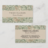 William Morris Honeysuckle Green Floral Visitekaartje (Voorkant / Achterkant)