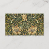 William Morris Honeysuckle Green Floral Visitekaartje (Achterkant)
