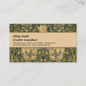 William Morris Honeysuckle Green Floral Visitekaartje (Voorkant)