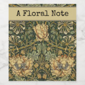 William Morris Honeysuckle Green Floral Wijn Etiket (Enkel label)