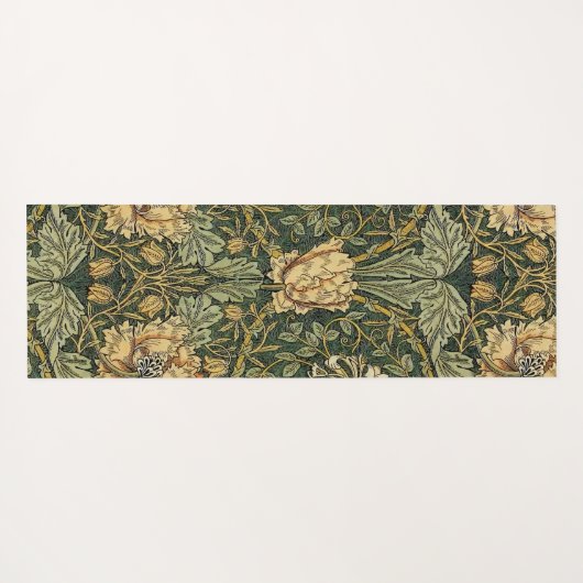 William Morris Honeysuckle Green Floral Yogamat (Achterkant (horizontaal))