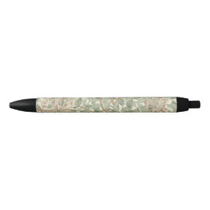 William Morris Honeysuckle Green Floral Zwarte Inkt Pen