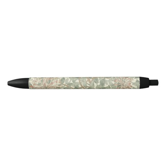 William Morris Honeysuckle Green Floral Zwarte Inkt Pen (Voorkant)