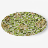 William Morris Honeysuckle Green Flowers Papieren Bordje (Gekanteld)