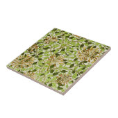 William Morris Honeysuckle Green Flowers Tegeltje (Zijkant)