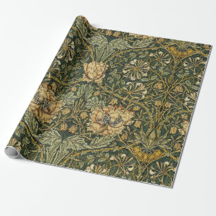 William Morris Honeysuckle Green Yellow Cadeaupapier