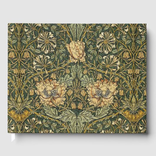 William Morris Honeysuckle Green Yellow Gastenboek (Voorkant)