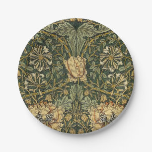 William Morris Honeysuckle Green Yellow Papieren Bordje