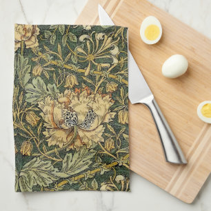William Morris Honeysuckle Green Yellow Theedoek