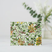 William Morris - Honeysuckle groen en geel Briefkaart (Staand voorkant)