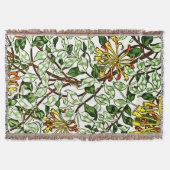 William Morris - Honeysuckle groen en geel Deken (Voorkant)