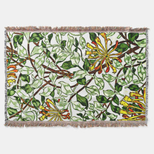 William Morris - Honeysuckle groen en geel Deken