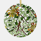William Morris - Honeysuckle groen en geel goud Keramisch Ornament (Voorkant)