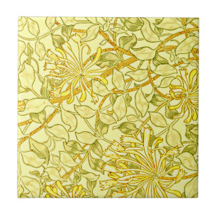 William Morris - Honeysuckle in Geel  Tegeltje