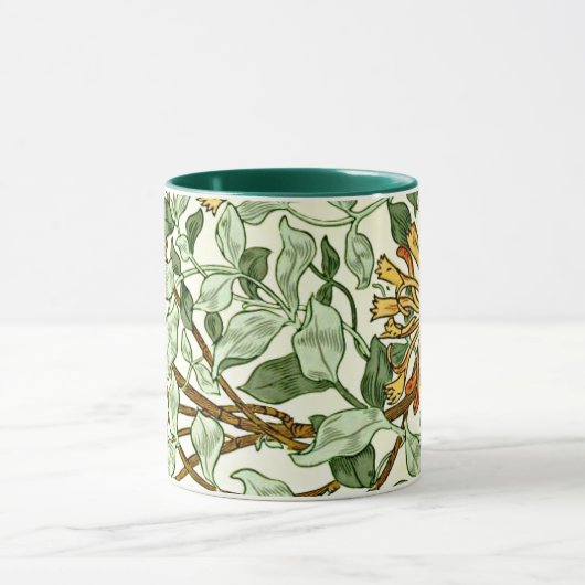 William Morris - Honeysuckle in Green en Gold Mok (Midden)