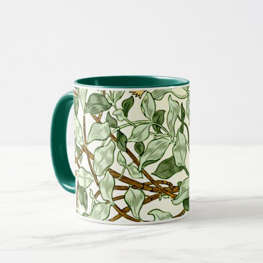 William Morris - Honeysuckle in Green en Gold Mok (Voorkant links)