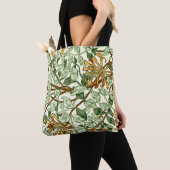 William Morris - Honeysuckle in Green en Gold Tote Bag (Dichtbij)