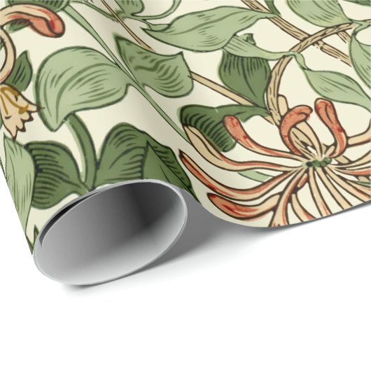 William Morris  Honeysuckle Pattern Cadeaupapier (Rol Hoek)