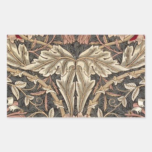 William Morris Honeysuckle Pattern Rechthoekige Sticker (Voorkant)