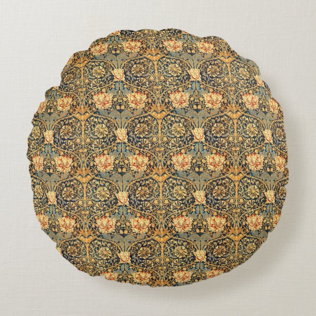 William Morris Honeysuckle Pattern Rond Kussen (Voorkant)
