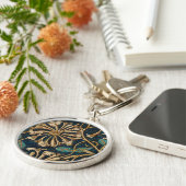 William Morris  Honeysuckle Pattern Sleutelhanger (Zijkant)