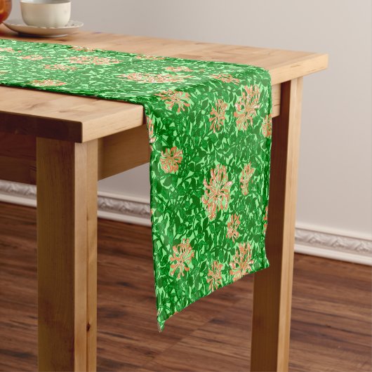 William Morris Honeysuckle, Peach en Green Korte Tafelloper (Voorbeeld)