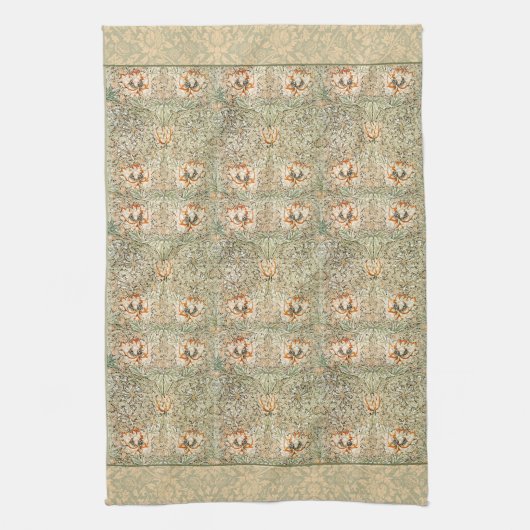 William * Morris Honeysuckle Peach Green | Theedoek (Verticaal)