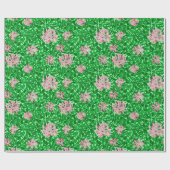 William Morris Honeysuckle, Pink en Green Cadeaupapier (Vlak)