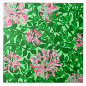 William Morris Honeysuckle, Pink en Green Tegeltje (Voorkant)