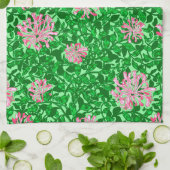 William Morris Honeysuckle, Pink en Green Theedoek (Gevouwen)