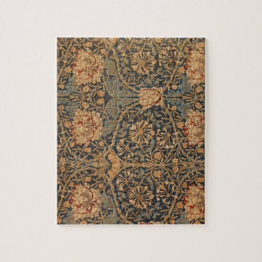 William Morris Honeysuckle Rich Red Dark Blue Legpuzzel (Verticaal)