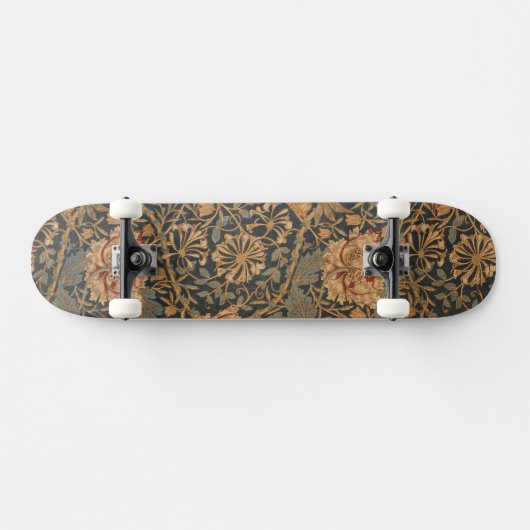 William Morris Honeysuckle Rich Red Dark Blue Persoonlijk Skateboard (Horizontaal)