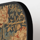 William Morris Honeysuckle Rich Red Dark Blue Pickleball Paddle (Links Detail)