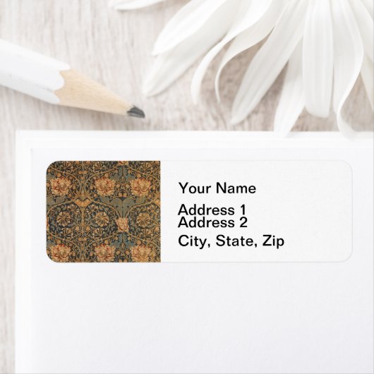 William Morris Honeysuckle Rich Wallpaper Etiket (Insitu)