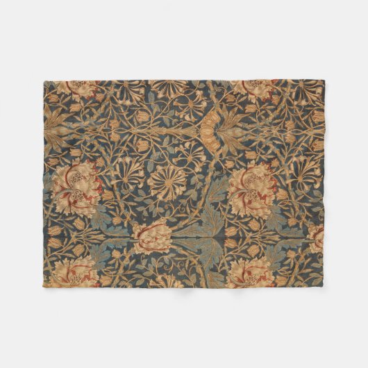 William Morris Honeysuckle Rich Wallpaper Fleece Deken (Voorkant (Horizontaal))