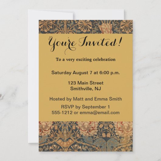 William Morris Honeysuckle Rich Wallpaper Kaart (Voorkant)