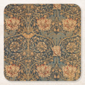 William Morris Honeysuckle Rich Wallpaper Kartonnen Onderzetters (Voorkant)