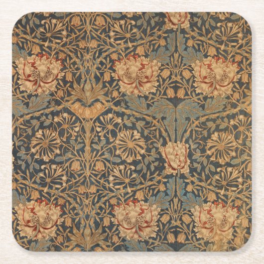 William Morris Honeysuckle Rich Wallpaper Kartonnen Onderzetters (Voorkant)