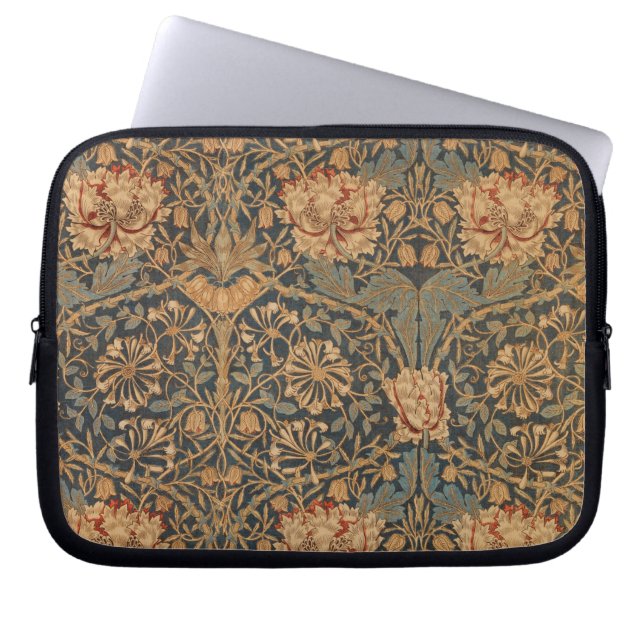 William Morris Honeysuckle Rich Wallpaper Laptop Sleeve (Voorkant)